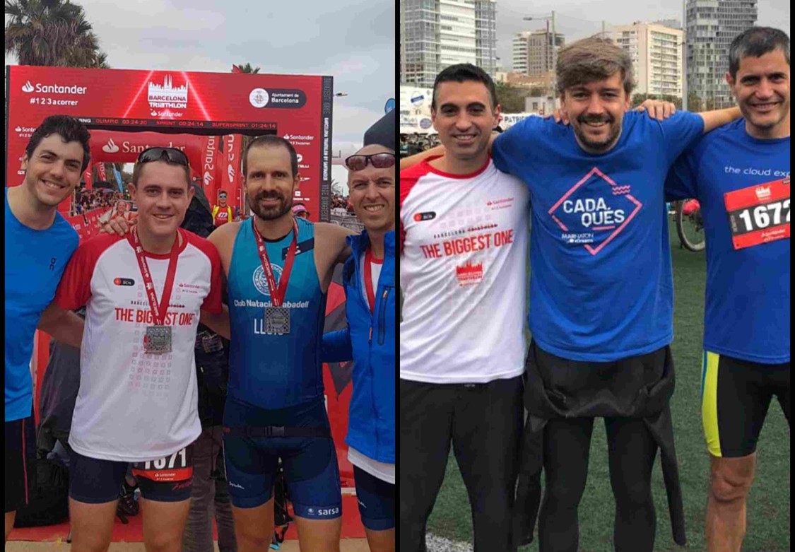 Nexica Econocom team with clients in the Barcelona Triathlon, this Sunday, October 6, 2019